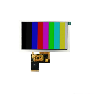 5 coloj 800 * 480 rezolucio RGB-interfaco 6a horo rigardangulo sunlumo legebla Transflekta tipo TFT LCD