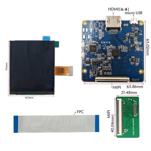 BOE ኦሪጅናል 3.5 ኢንች 2k ጥራት 1440*1600 MIPI በይነገጽ tft LCD ማሳያ ከኤችዲኤምአይ ሰሌዳ ጋር