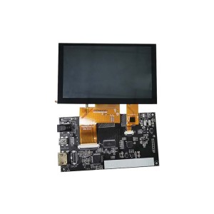 5 coloj 800*480 RGB-interfaco IPS plena rigardangulo tft-tuŝa ekrano LCD kun HDM-I-tabulo
