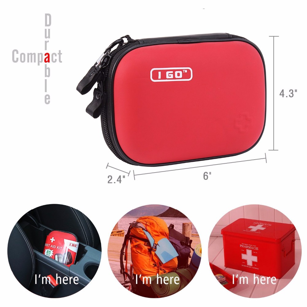 CE ISO EVA 85pcs Travel Camping Emergency Kit Red Survil first aid kit for outdoor