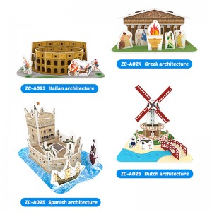 3D Building Model Toy Gift Puzzle Hand Work Assemble Game ZC-A023-A026