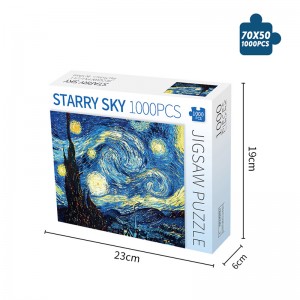 Vente en gros The Starry Night Artwork 1000 Piece Jigsaw Puzzle Game ZC-70001