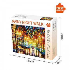 Rompecabezas para adultos de paseo nocturno chuvioso con acabado brillante de alta resolución de 1000 piezas ZC-70003