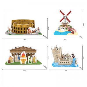 3D Building Model Toy Gift Puzzle Hand Work Assemble Game ZC-A023-A026