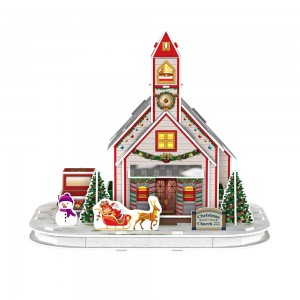 Punime Krishtlindjesh për Fëmijë Puzzles 3D Shtëpi letre Model ZC-C026