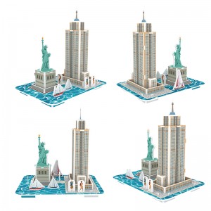 DIY rotaļlietu pasaulē slavenas ēkas 3D papīra modeļa puzle bērniem ZC-A019-A022