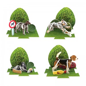 12 Designs Dog Park DIY 3D Puzzle Set Model Kit Mga Laruan para sa Mga Bata ZC-A004