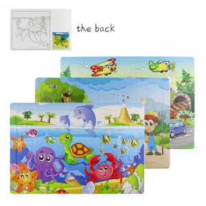 35 stukjes puzzel cadeau voor kinderen Milieuvriendelijke inktbak legpuzzels met doodle op achterkant ZC-JS005