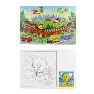Δώρο παζλ 35 τεμαχίων για παιδιά Φιλικά προς το περιβάλλον παζλ δίσκου μελανιού με doodle στο πίσω μέρος ZC-JS005