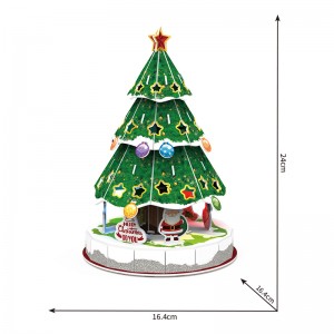 Assemblage 3D Puzzles d'arbre de Noël avec lumière clignotante ZC-C006