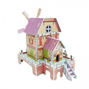 3D-Puzzle Kreative DIY-Montage Holland Ranch Windmühle Spieluhr Geschenk