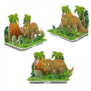 4 في 1 مجموعة عالم الديناصورات الجوراسية مع مشهد الغابة ألغاز رغوية ثلاثية الأبعاد للأطفال لعبة تعليمية ZC-A011-A014