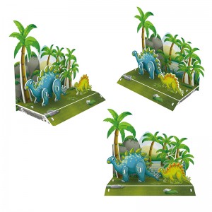 Muntatge 4 en 1 del món dels dinosaures juràssic amb escena de la selva Trencaclosques d'escuma 3D per a nens Joc d'educació ZC-A011-A014