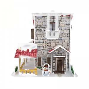 Asamblare puzzle-uri 3D Personalizare casă/vilă cu zăpadă ZC-H001