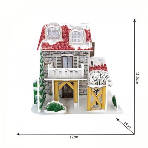 Montagem de quebra-cabeças 3D Personalização de casa/vila de inverno com neve ZC-H001