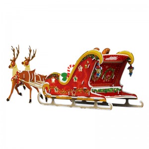 3D Christmas Sleigh Puzzle Gift Carruurtu DIY Alaabta Hal-abuurka leh ee nalka LED-ka ZC-C007