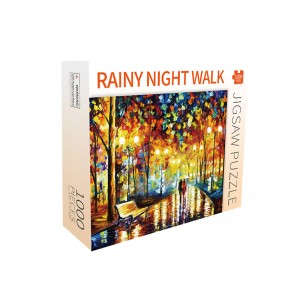 1000 частак з глянцавым пакрыццём высокай раздзяляльнасці Пазл для дарослых Rainy Night Walk ZC-70003