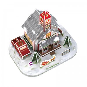Ọrụ ekeresimesi maka ụmụaka 3D Puzzles Paper House Model ZC-C026