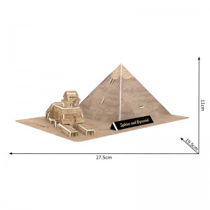 Fale Ta'uta'ua i le Lalolagi 3d Foam Puzzle Sphinx ma Pyramid Model ZC-B001