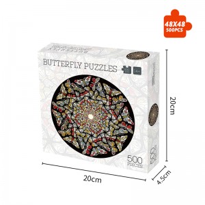 Өлкәннәр өчен махсус күбәләк дизайны 500 кисәк декомпрессия кәгазе Jigsaw Puzzle ZC-JS003