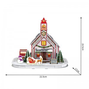 Julehåndverk for barn 3D-puslespill Papirhus modell ZC-C026