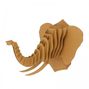 Wall Art Cardboard Elephant Head 3D Puzzle For Self-assembly CS143