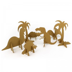 Usoro Dinosaur 3D Puzzle Paper Model maka ụmụaka na-agbakọta na doodling CG131