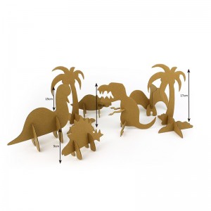 Sreath dineosaur 3D Modail Pàipear Tòimhseachain Airson clann a’ cruinneachadh agus a’ doodling CG131