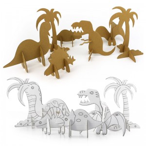 Urutonde rwa Dinosaur 3D Puzzle Paper Model Kubana baterana hamwe na doodling CG131