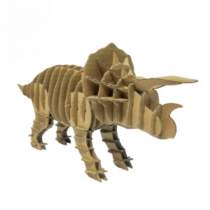 Triceratops Dinosaŭro Diy Assemble Puzzle Eduka Ludilo CC142