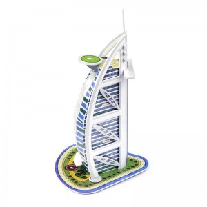 Taigh-òsta Dubai Burj Al Arab DIY 3D Puzzle Set Modail Kit Toys for Kids ZCB668-1