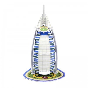 Dubai Burj Al Arab Hotel DIY 3D Puzzle Set Modelo Kit Xoguetes para nenos ZCB668-1