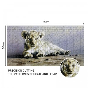 Perfekte geskenk pasgemaakte leeutjie-ontwerp vir Adul 1000 stukke dekompressiepapier legkaart ZC-JS002