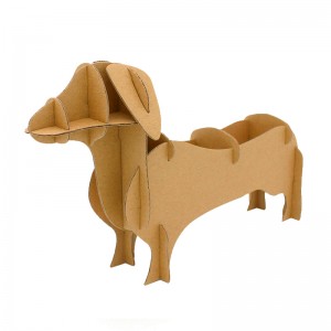 مخلوق من الورق المقوى DIY للأطفال ثلاثي الأبعاد لغز الكلب الألماني على شكل رف CC133