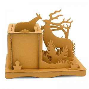 Desain Unik ibu dan bayi rusa Berbentuk tempat Pena 3D Puzzle CC221