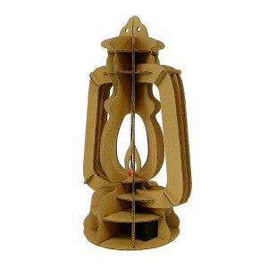 kerosene lamp model DIY cardboard 3D puzzle nga adunay led light CL142