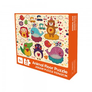 ကလေးများအတွက် Eco-friendly မှင် 48 အပိုင်းအစရှိသော စူပါကြီးမားသော Jigsaw floor Puzzles ZC-9200