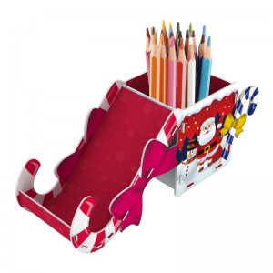 Teka-teki Perhimpunan 3D untuk kanak-kanak terlaris Krismas candy cane pen holder ZC-C015