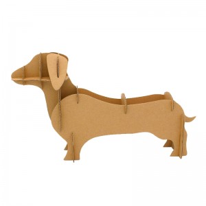 Criatura de cartón diy rompecabezas 3d para niños estante en forma de perro salchicha CC133