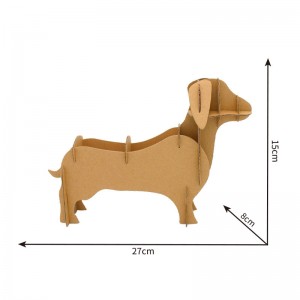Kartona estaĵo diy infana 3d puzlo dachshund forma breto CC133