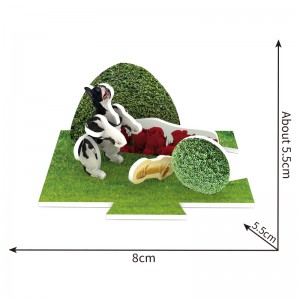 12 Designs Dog Park DIY 3D Puzzle Set Model Kit Spillsaachen fir Kanner ZC-A004