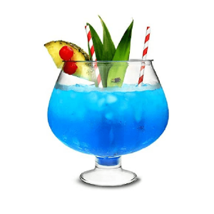 Plastic Footed Cocktail Fish Bowl 88oz / 2.5 Litre Party Cocktail Magarita Glass