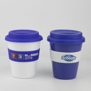 Charmlite Plastic Coffee Mug with Screw Lid and Silicone Band Reusable Style 16oz