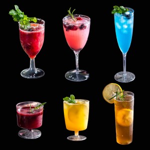 7oz manufacturer wholesale disposable cup PS glasses one piece plastic wine glass Goblet for party