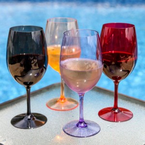 Charmlite Shatterproof Red Wine Glass Tritan Wine Goblets Acrylic Stemmed Wine Glass- 20.5oz