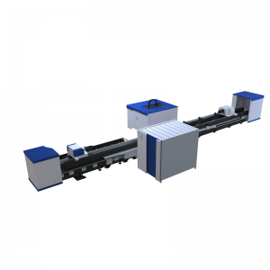 Ike dị elu 3 chuck CNC Laser Cutting Machine Metal Tube Laser Cutter