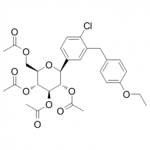 Dapagliflozino tetraacetatas, dapagliflozino tarpinis produktas