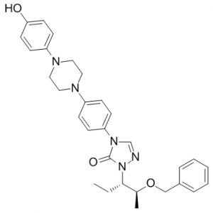 2-[(1S,2S)-1-etil-2-beziloksipropil]-2,4-dihidro-4-[4-[4-(4-hidroksifenil)-1-piperazinil]fenil]-3H-1,2 ,4-Triazol-3-one