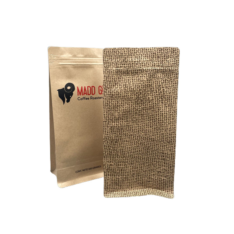 Ukuphrinta kwe-OEM komuntu siqu okungu-12oz Kraft Paper Coffee Bags