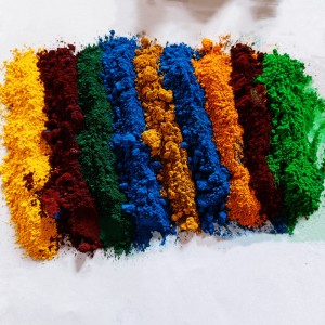 Red yellow blue black green iron oxide pigment ...